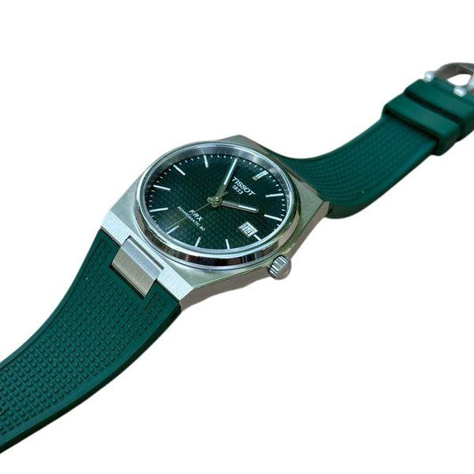 "Tissot PRX Powermatic 80 Green Dial Automatic Men’s Analog Watch – Rubber Strap"