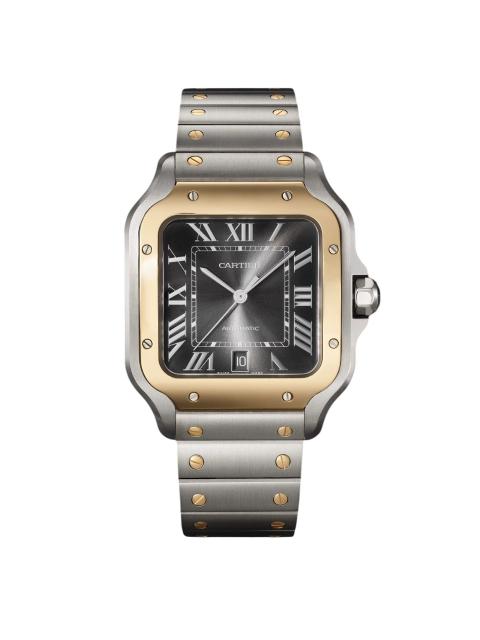 "Cartier Santos de Cartier Two-Tone Stainless Steel & Yellow Gold Men's Watch"
