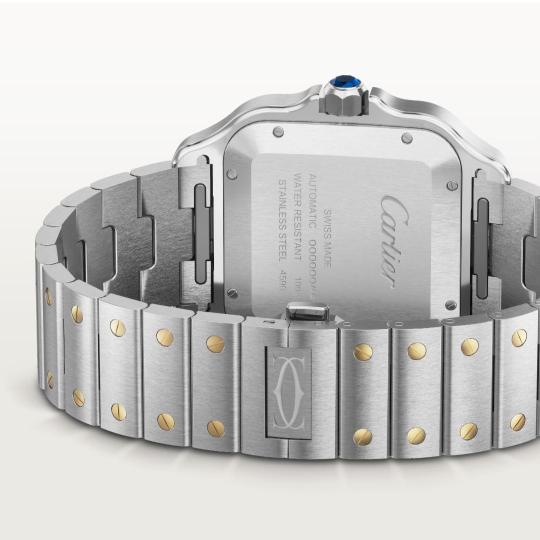 "Cartier Santos de Cartier Two-Tone Stainless Steel & Yellow Gold Men's Watch"