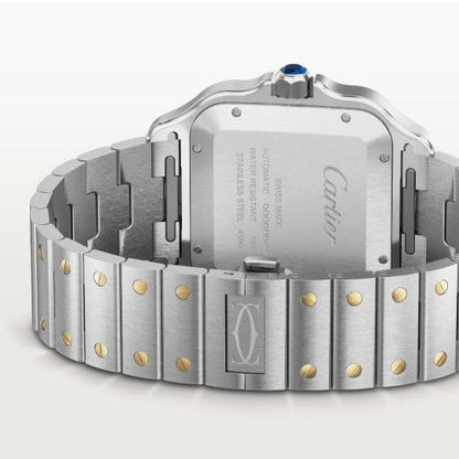 "Cartier Santos de Cartier Two-Tone Stainless Steel & Yellow Gold Men's Watch"
