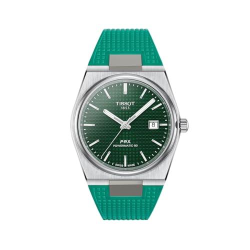 "Tissot PRX Powermatic 80 Green Dial Automatic Men’s Analog Watch – Rubber Strap"